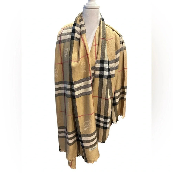 Burberry Tan and Black Checkered Scarf - Picture 3 of 10
